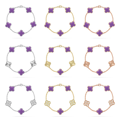 [Mystic]CLOVER 5 MOTIF LIGHT PURPLE BRACELET COLLECTION
