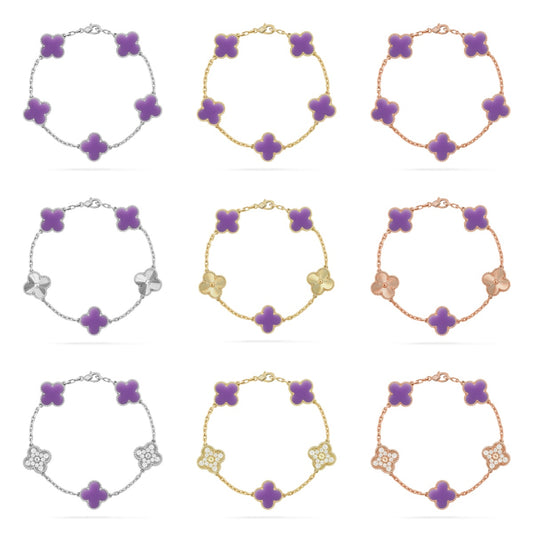 [Mystic]CLOVER 5 MOTIF LIGHT PURPLE BRACELET COLLECTION