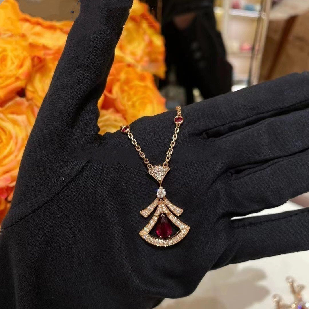[Mystic]DREAM NECKLACE CARNELIAN DIAMOND PINK GOLD