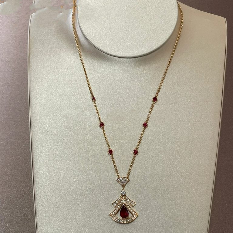 [Mystic]DREAM NECKLACE CARNELIAN DIAMOND PINK GOLD