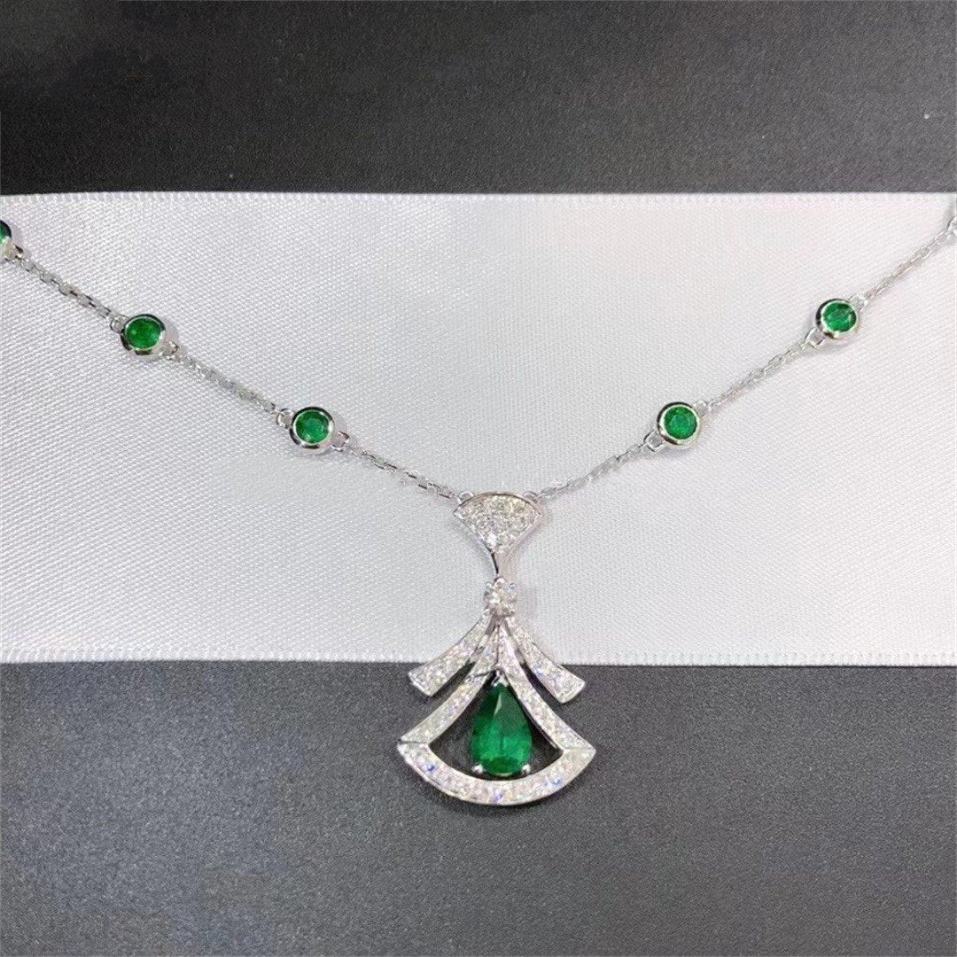 [Mystic]DREAM NECKLACE MALACHITE DIAMOND SILVER