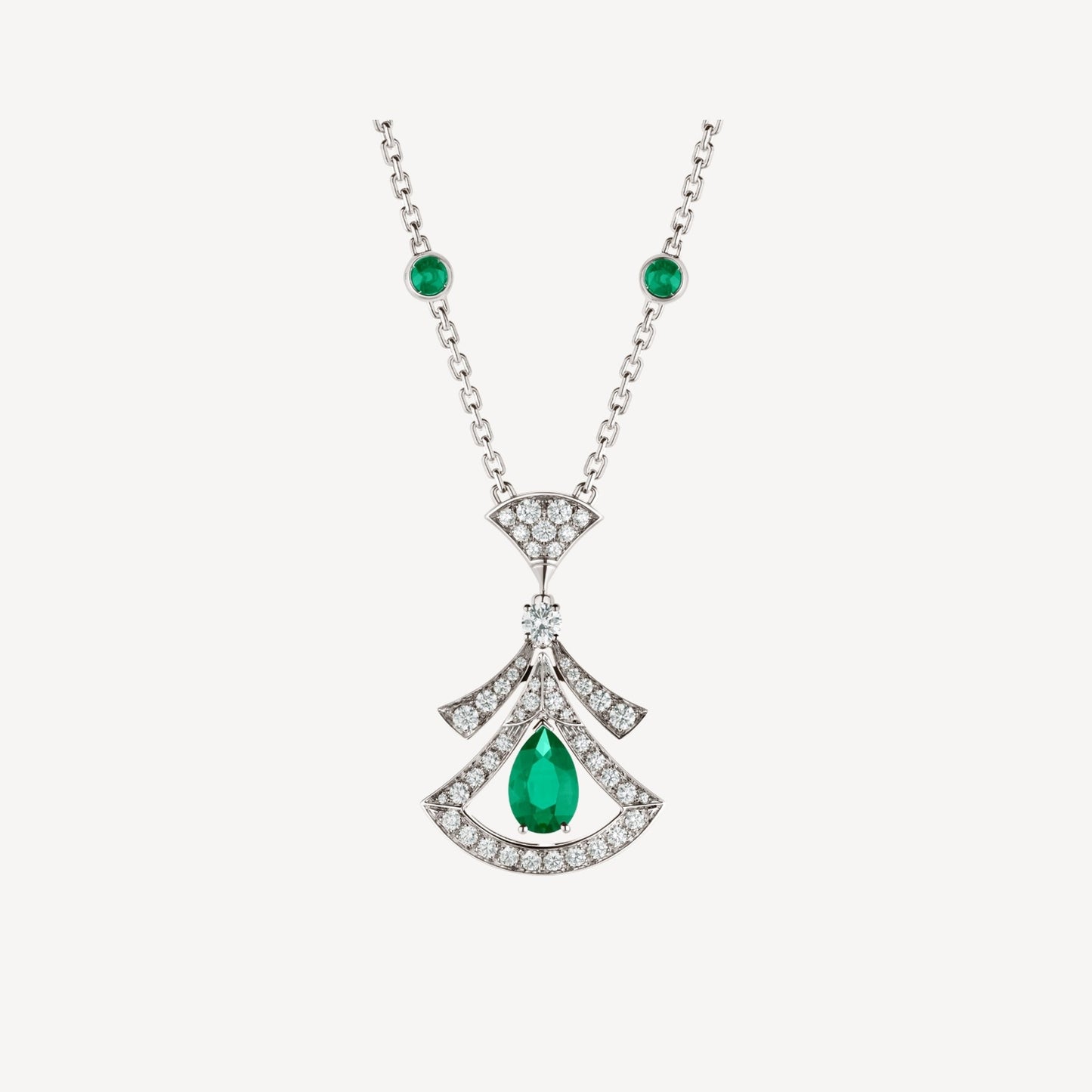 [Mystic]DREAM NECKLACE MALACHITE DIAMOND SILVER