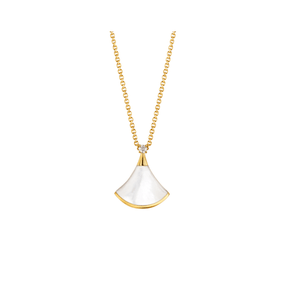 [Mystic]DREAM NECKLACE WHITE MOP GOLD 1 DIAMOND