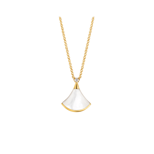 [Mystic]DREAM NECKLACE WHITE MOP GOLD 1 DIAMOND