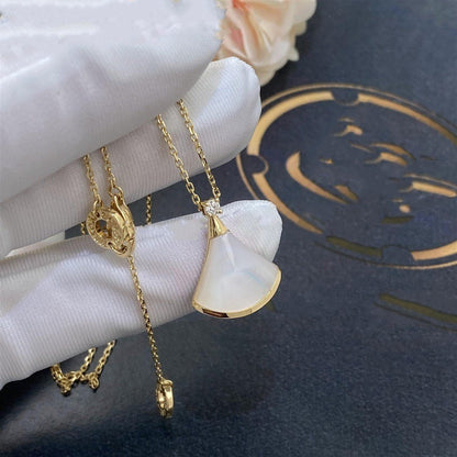 [Mystic]DREAM NECKLACE WHITE MOP GOLD 1 DIAMOND