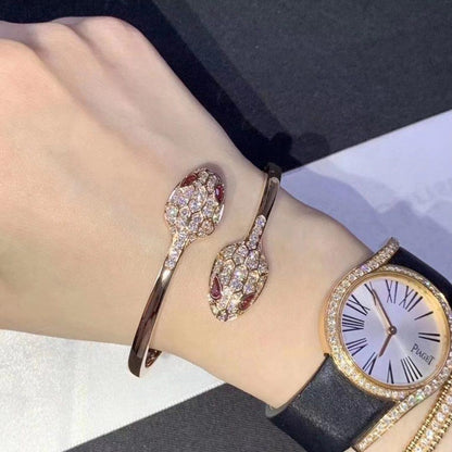 [Mystic]SERPENTI BRACELET PINK GOLD DIAMOND DOUBLE SNAKE