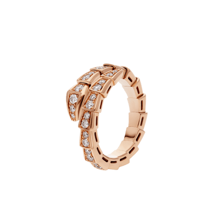 [Mystic]SERPENTI RING PINK GOLD DIAMOND PAVED 4MM