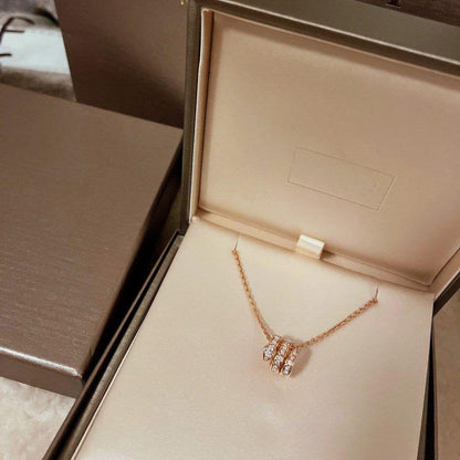 [Mystic]SERPENTI PINK GOLD NECKLACE DOUBLE RING DIAMOND