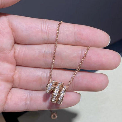 [Mystic]SERPENTI PINK GOLD NECKLACE DOUBLE RING DIAMOND