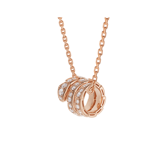 [Mystic]SERPENTI PINK GOLD NECKLACE DOUBLE RING DIAMOND