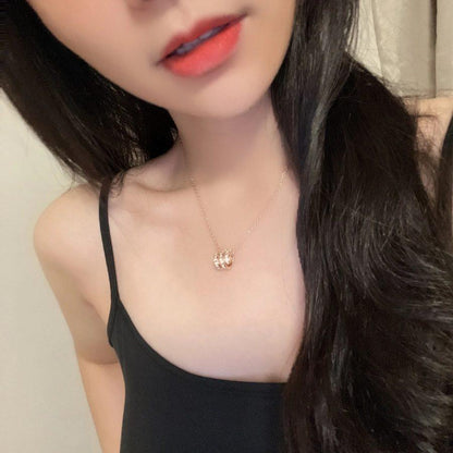 [Mystic]SERPENTI PINK GOLD NECKLACE DOUBLE RING DIAMOND