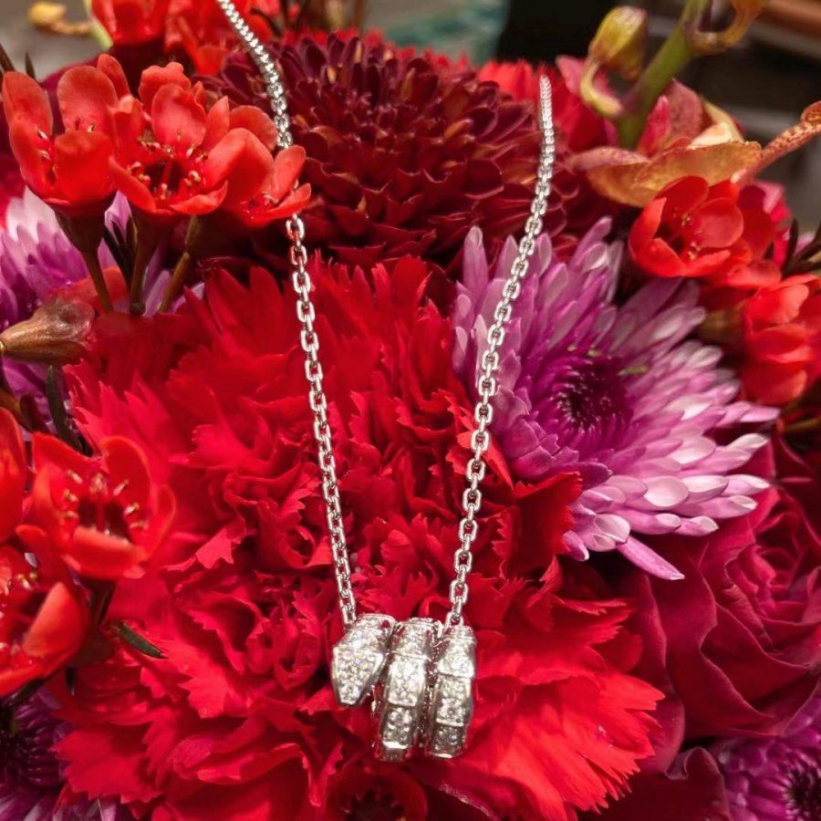 [Mystic]SERPENTI  NECKLACE DOUBLE RING DIAMOND
