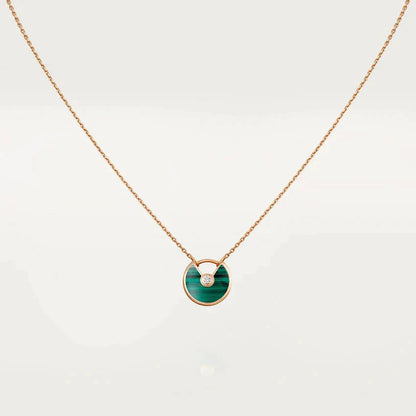 [Mystic]AMULETTE ROSE GOLD MALACHITE NECKLACE