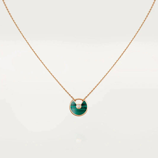 [Mystic]AMULETTE ROSE GOLD MALACHITE NECKLACE