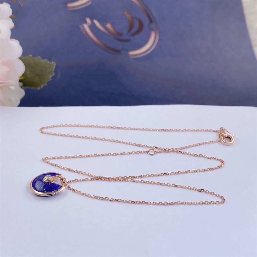 [Mystic]AMULETTE ROSE GOLD AGATE NECKLACE