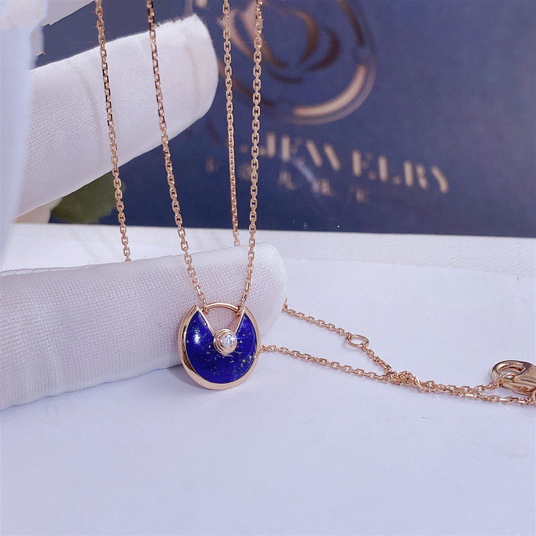 [Mystic]AMULETTE ROSE GOLD AGATE NECKLACE
