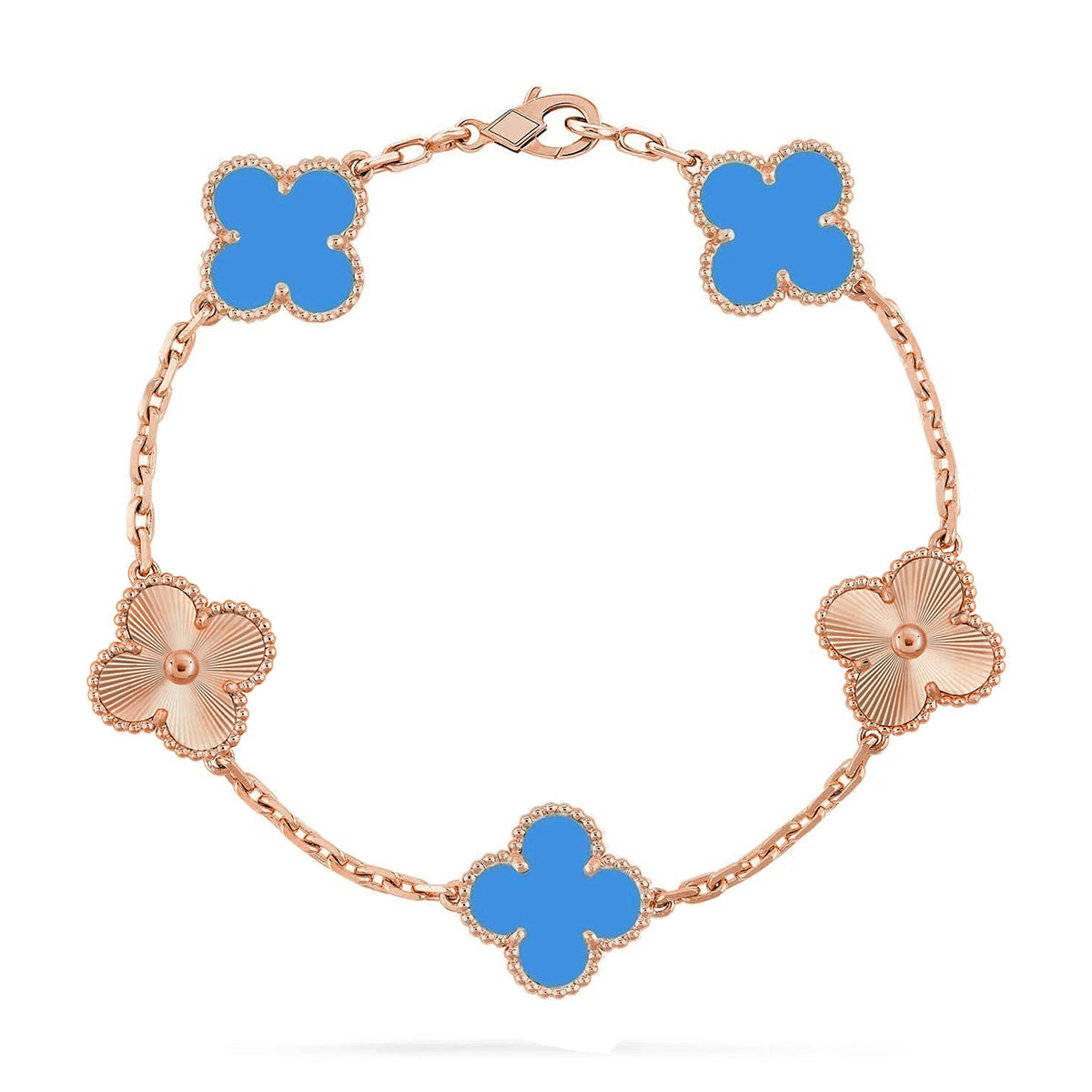 [Mystic-new] CLOVER 5 MOTIF BLUE AGATE BRACELET COLLECTION