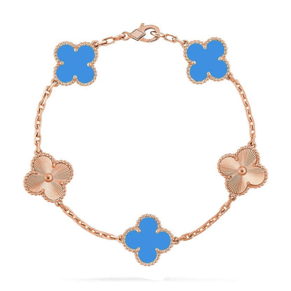 [Mystic-new] CLOVER 5 MOTIF BLUE AGATE BRACELET COLLECTION