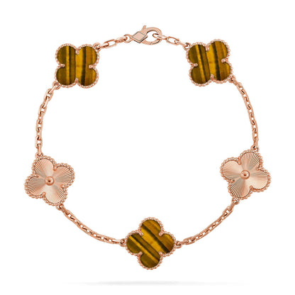 [Mystic-new] CLOVER 5 MOTIFS TIGER EYE BRACELET COLLECTION