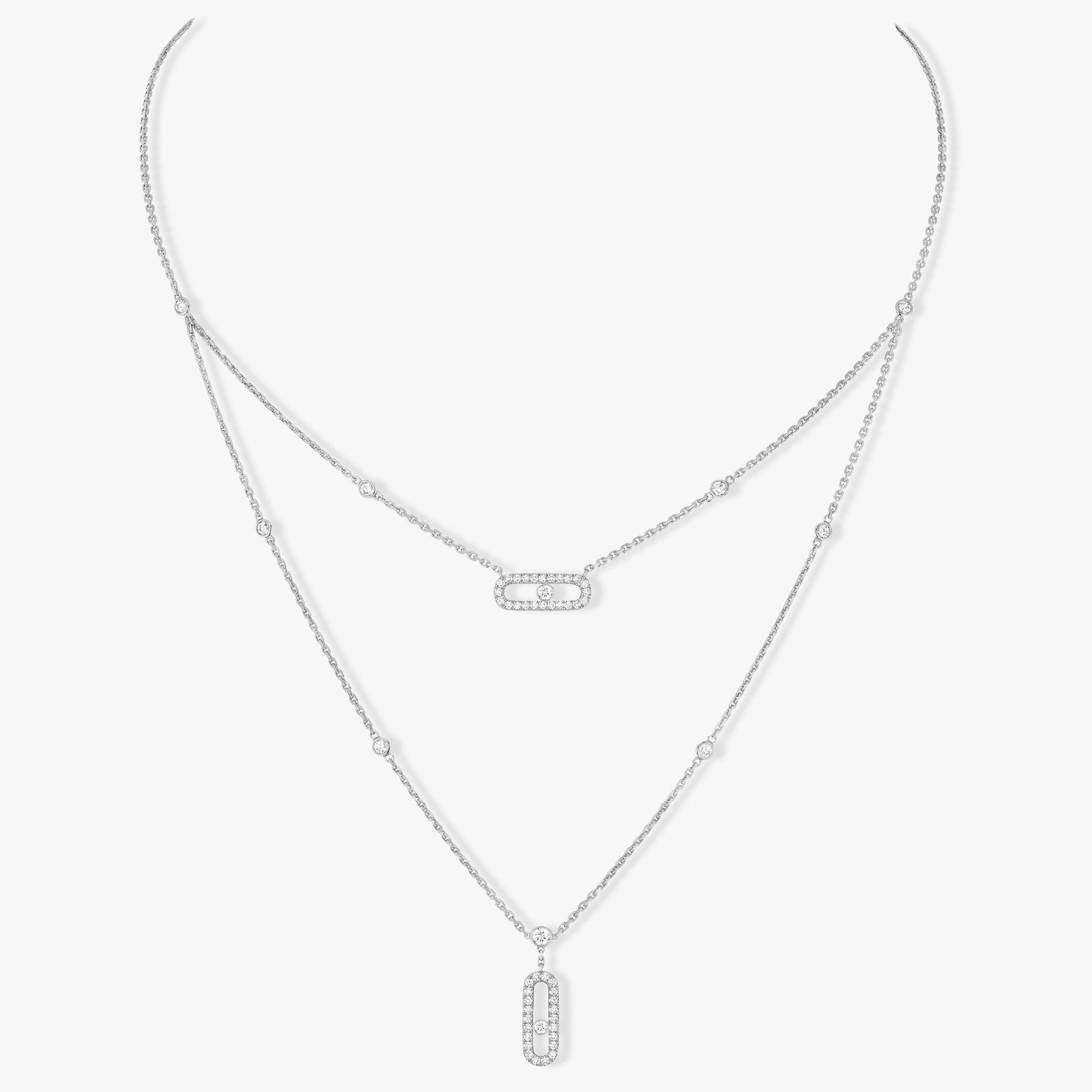 [Mystic JURI]MOVE 2 ROW DIAMOND NECKLACE