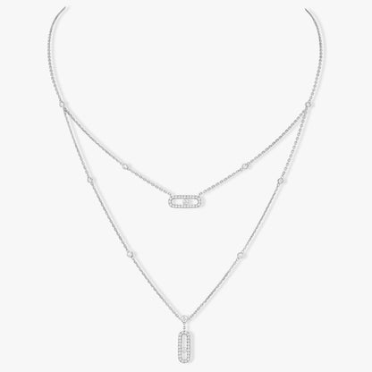 [Mystic JURI]MOVE 2 ROW DIAMOND NECKLACE