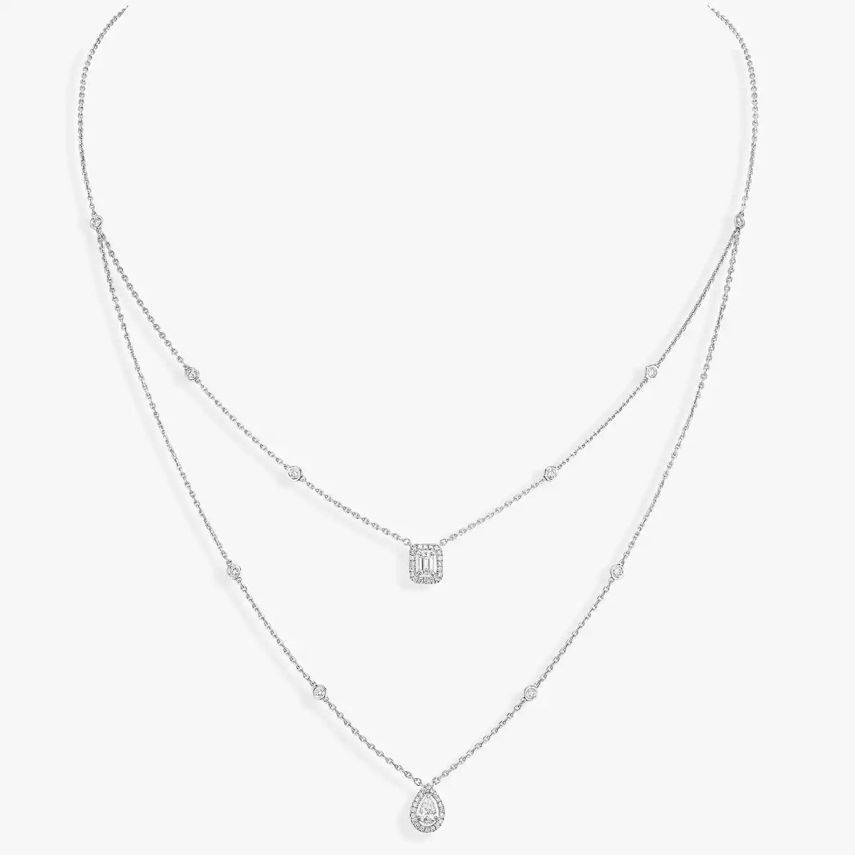 [Mystic JURI]Diamond Necklace My Twin 2 Rows