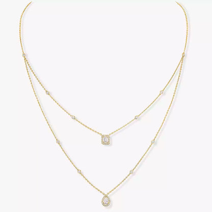 [Mystic JURI]Diamond Necklace My Twin 2 Rows