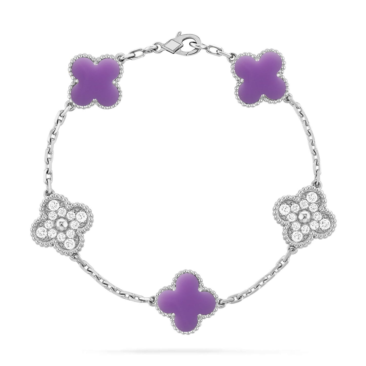 [Mystic-new]CLOVER 5 MOTIF LIGHT PURPLE BRACELET COLLECTION