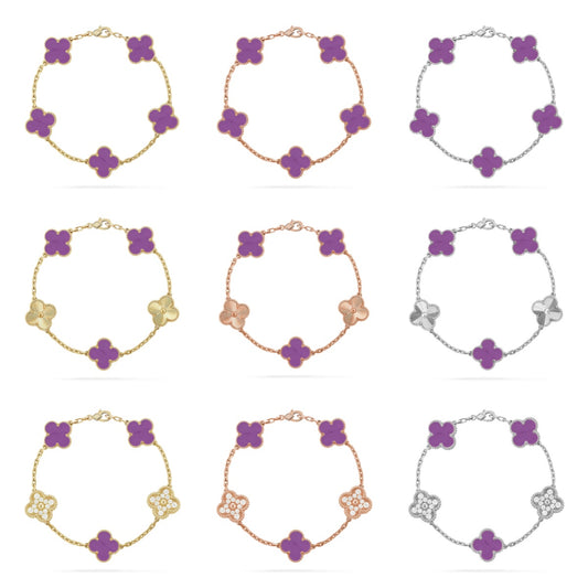 [Mystic] CLOVER 5 MOTIF VIOLET BRACELET COLLECTION
