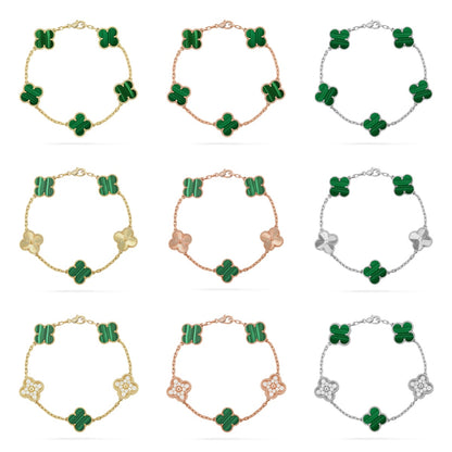 [Mystic] CLOVER 5 MOTIF MALACHITE BRACELET COLLECTION