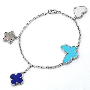 [Mystic]LUCKY SPRING SILVER BRACELET 4 MOTIF