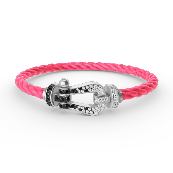 [Mystic]FORCE LARGE HORSESHOE BLACK WHITE DIAMOND BRACELET SILVER