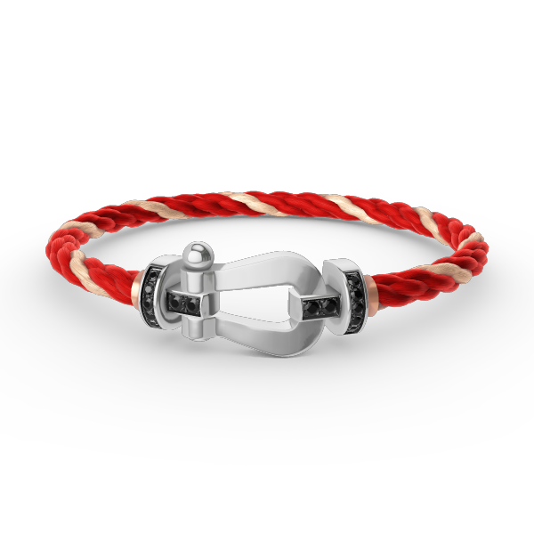 [Mystic]FORCE LARGE HORSESHOE BLACK DIAMOND BRACELET SILVER