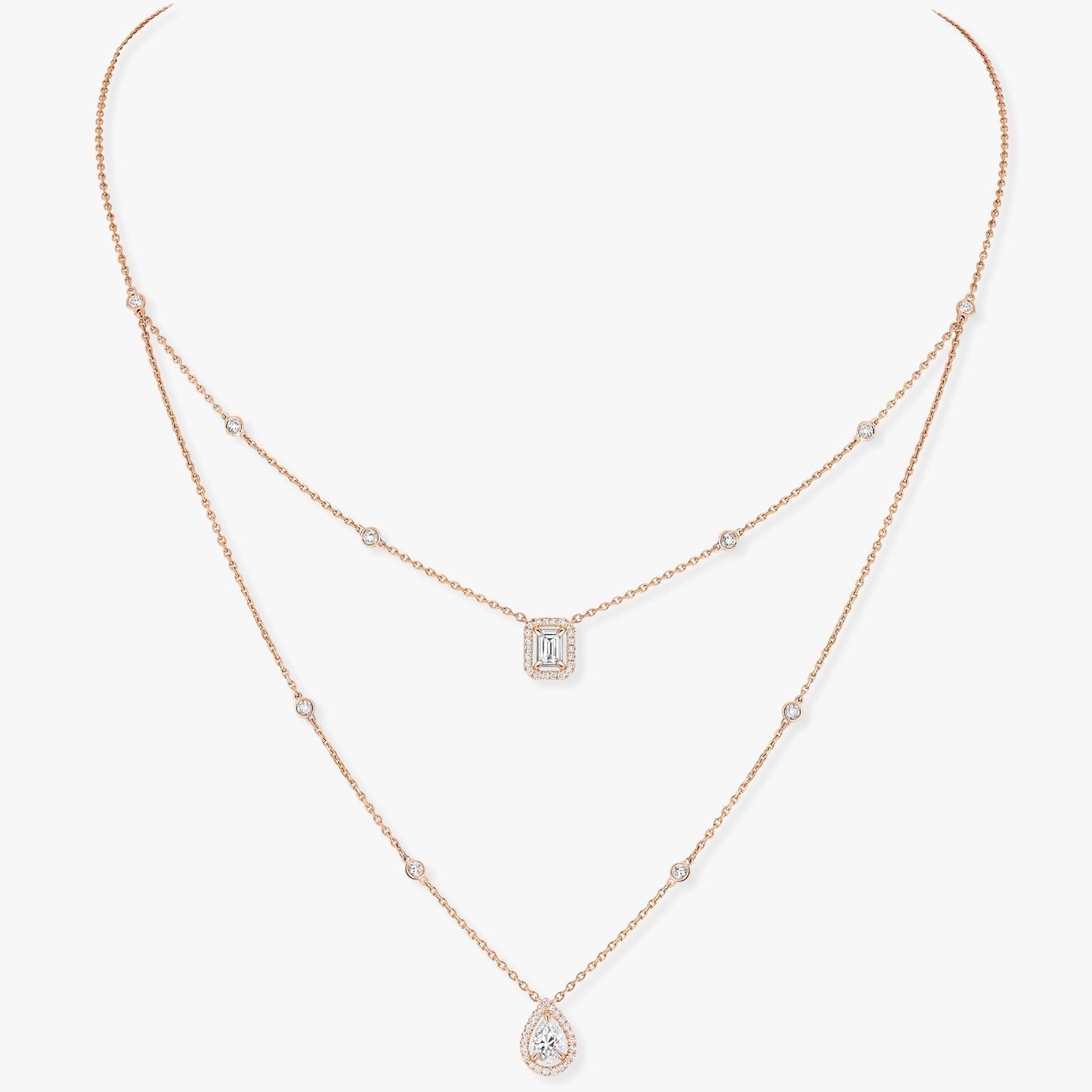 [Mystic JURI]MY TWIN 2 ROW DIAMOND NECKLACE