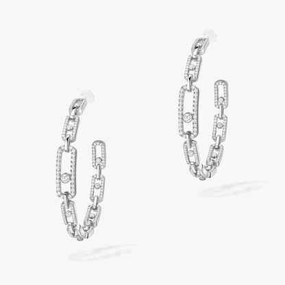 [[Mystic JURI]Move Link Diamond Hoop Earrings