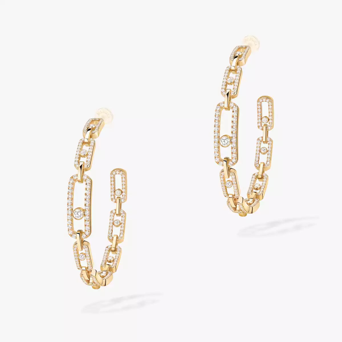 [[Mystic JURI]Move Link Diamond Hoop Earrings