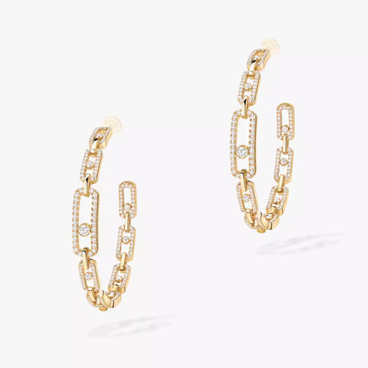 [[Mystic JURI]Move Link Diamond Hoop Earrings