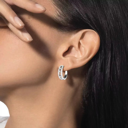 [Mystic JURI]Diamond Pave_ Hoop Earrings Move