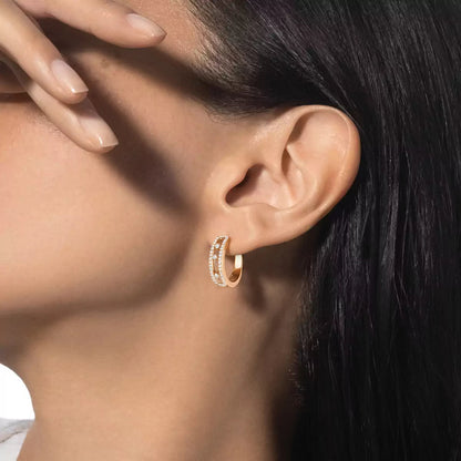 [Mystic JURI]Diamond Pave_ Hoop Earrings Move