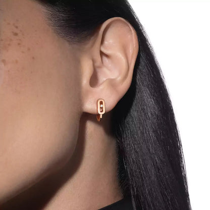 [Mystic JURI]Diamond Mini Hoop Earrings Move Classique