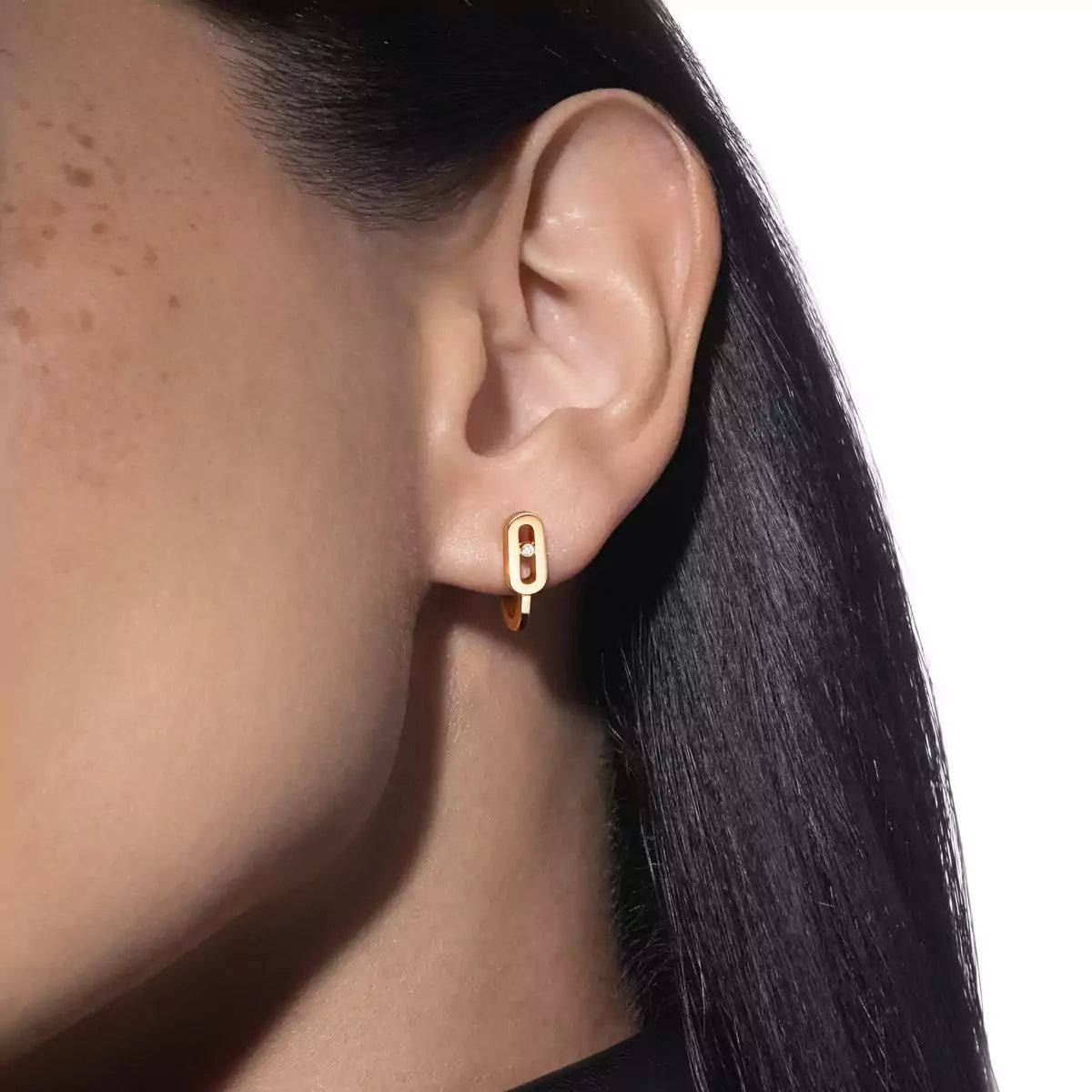 [Mystic JURI]Diamond Mini Hoop Earrings Move Classique
