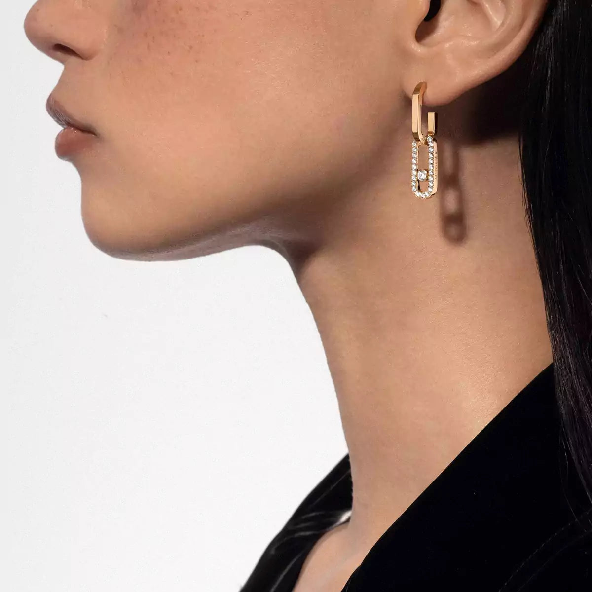 [Mystic JURI]Move Link Diamond Earrings