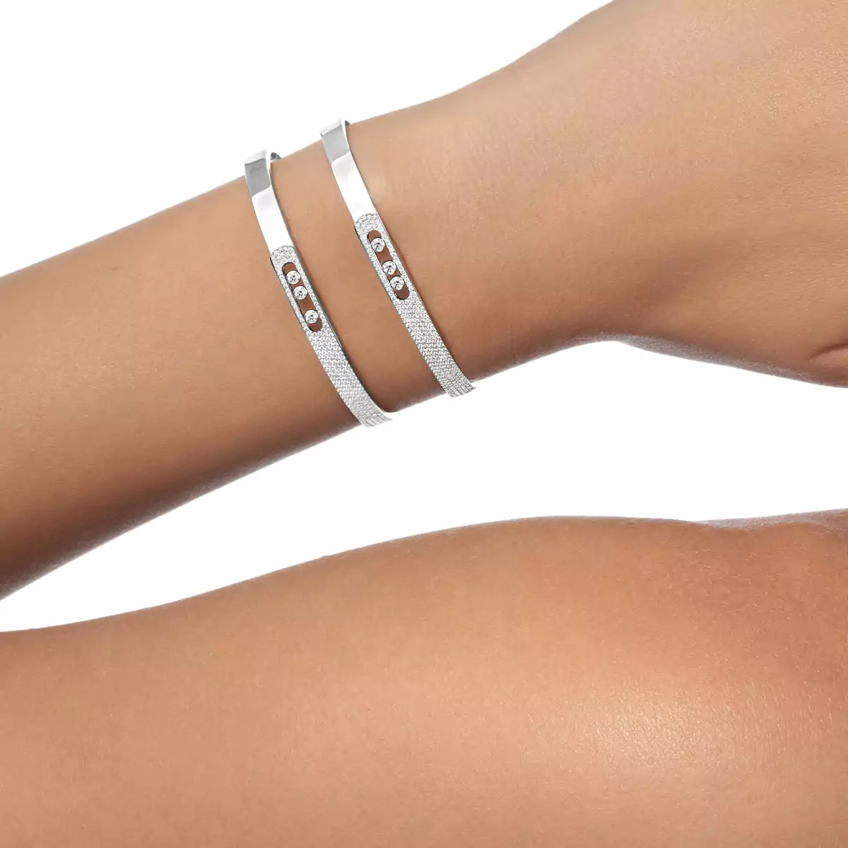 [Mystic JURI]Move Noa Rose Gold Pavé Diamond Bangle Bracelet