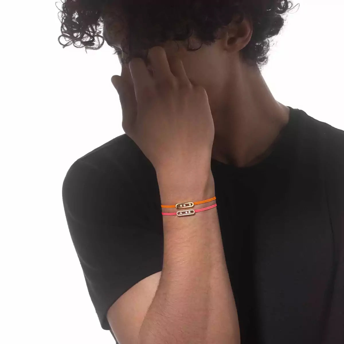 [Mystic JURI]Messika Care(s) pink cord pavé bracelet
