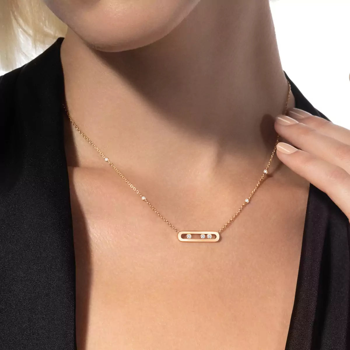 [Mystic JURI] Baby Move Gold Diamond Necklace