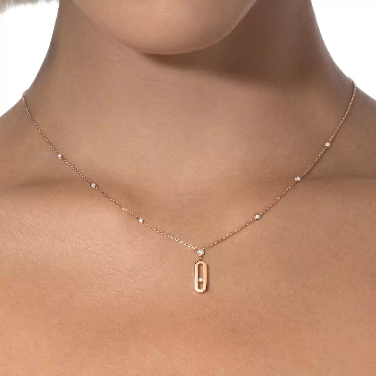 [Mystic JURI] Move Uno Gold Diamond Long Necklace