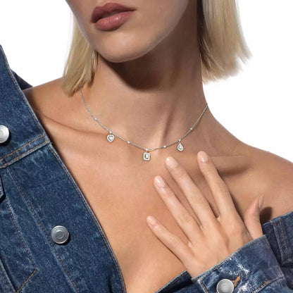 [Mystic JURI]My Twin Diamond Necklace in Silver
