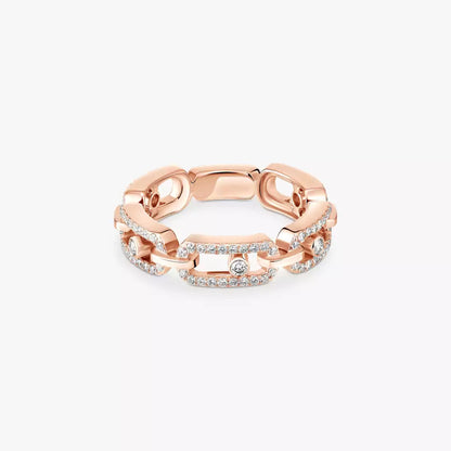 [Mystic JURI]Move Link Pave_-Set Diamond Ring in Gold