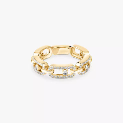 [Mystic JURI]Move Link Pave_-Set Diamond Ring in Gold
