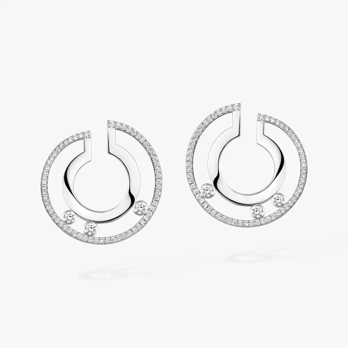 [Mystic JURI]Move Romane Small Diamond Hoop Earrings